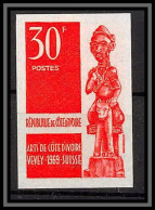 93739e Cote D'ivoire N°286 Expositions Arts 1969 Vevey Suisse Statue Essai Proof Non Dentelé Imperf ** MNH - Côte D'Ivoire (1960-...)