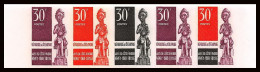 93741b Cote D'ivoire N°286 Expositions Arts 1969 Vevey Suisse Statue Bande 5 Essai Proof Non Dentelé Imperf ** - Ivory Coast (1960-...)