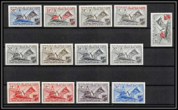 93742c Cote D'ivoire N°292 Tourisme Peche Sportive Tourism Sport Fishing Lot De 13 Essai Proof Non Dentelé Imperf ** MNH - Ivory Coast (1960-...)