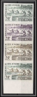 93722/ Cote D'ivoire N°277 Jeux Olympiques Olympic Games Mexico Canoe 1968 Bande 4 Essai Proof Non Dentelé ** - Côte D'Ivoire (1960-...)