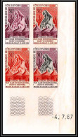 93700d Cote D'ivoire N°263 Pen Club Abidjan 1967 Bloc 4 Coin Daté Essai Proof Non Dentelé Imperf ** MNH - Côte D'Ivoire (1960-...)