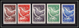 93667b Cote D'ivoire N°251 Oie De Gambie Goose Oiseaux Birds 1966 Lot 5 Couleurs Essai Proof Non Dentelé Imperf ** MNH - Geese