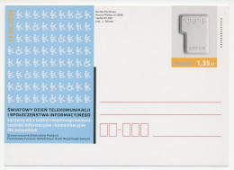 Postal Stationery Poland 2008 Telecommunication - Blind - Braille - Handicap