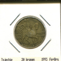 20 KORUN 1993 TSCHECHOSLOWAKEI CZECHOSLOWAKEI SLOVAKIA Münze #AS542.D.A - Tsjechoslowakije