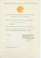 PTT Amsterdam 1966 - Betreft Eervol Ontslag - Zonder Classificatie