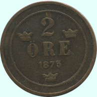 2 ORE 1875 SWEDEN Coin #AC863.2.U.A - Sweden