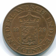 1 CENT 1929 INDIAS ORIENTALES DE LOS PAÍSES BAJOS INDONESIA Copper #S10108.E.A - Niederländisch-Indien