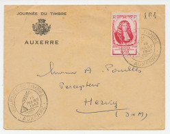 Cover / Postmark France 1947 Stamp Day Auxerre - Louvois - Postmaster - Autres & Non Classés