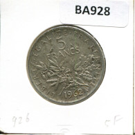 5 FRANCS 1962 FRANCIA FRANCE Moneda #BA928.E.A - 5 Francs