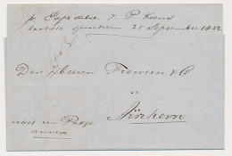 Treinbrief Amsterdam - Arnhem 1852 - Exp. Koens / Spoortrein - Lettres & Documents