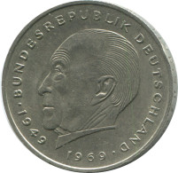 2 DM 1969 F BRD ALEMANIA Moneda GERMANY #DE10377.5.E.A - 2 Marchi