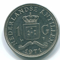 1 GULDEN 1971 NETHERLANDS ANTILLES Nickel Colonial Coin #S11933.U.A - Netherlands Antilles