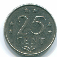 25 CENTS 1971 NIEDERLÄNDISCHE ANTILLEN Nickel Koloniale Münze #S11529.D.A - Niederländische Antillen