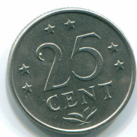 25 CENTS 1975 ANTILLES NÉERLANDAISES Nickel Colonial Pièce #S11629.F.A - Netherlands Antilles