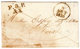 Ariège - LAC (09/08/1830) En Port-payé Marque P8P/AX - 1801-1848: Vorläufer XIX