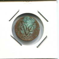 1766 HOLLAND VOC DUIT IINDES NÉERLANDAIS NETHERLANDS NEW YORK COLONIAL PENNY #VOC2710.7.F.A - Indes Néerlandaises