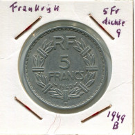 5 FRANCS 1949 B FRANCE Pièce Française #AM629.F.A - 5 Francs