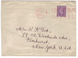 Post Office Maritime Mail GB / UK - USA  - Guerre Mondiale (Seconde)