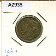 1 KORUNA 1963 TSCHECHOSLOWAKEI CZECHOSLOWAKEI SLOVAKIA Münze #AZ935.D.A - Tchécoslovaquie