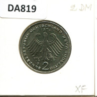 2 DM 1974 D K. ADENAUER WEST & UNIFIED GERMANY Coin #DA819.U.A - 2 Marchi