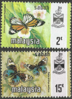 Sabah (Malaysia). 1971 Butterflies. 2c, 15c MH. SG 433, 437. M5161 - Malesia (1964-...)