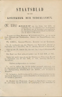 Staatsblad 1893 : Beveiliging Poorwegbrug Schiedam - Hoek Van Ho - Historical Documents