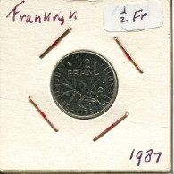 1/2 FRANC 1987 FRANKREICH FRANCE Französisch Münze #AM929.D.A - 1/2 Franc