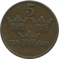 5 ORE 1909 SWEDEN Coin #AC561.2.U.A - Suède