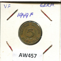 5 PFENNIG 1949 F ALLEMAGNE Pièce GERMANY #AW457.F.A - 5 Pfennig