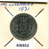 10 FRANCS 1971 LUXEMBOURG Pièce #AW653.F.A - Luxemburg