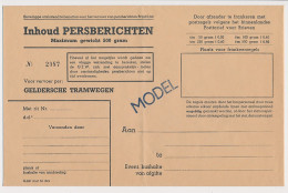 Persbericht Geldersche Tramwegen ( 1967 ) - MODEL - Zonder Classificatie