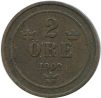 2 ORE 1902 SWEDEN Coin #AD013.2.U.A - Sweden