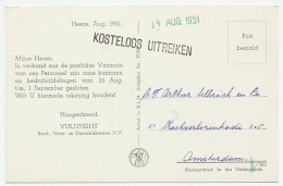 Heeze - Amsterdam 1951 - KOSTELOOS UITREIKEN - Ohne Zuordnung