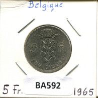 5 FRANCS 1965 DUTCH Text BELGIEN BELGIUM Münze #BA592.D.A - 5 Frank