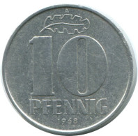 10 PFENNIG 1968 A DDR EAST DEUTSCHLAND Münze GERMANY #AE087.D.A - 10 Pfennig