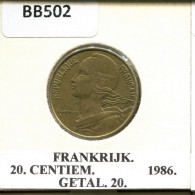 20 CENTIMES 1986 FRANCIA FRANCE Moneda #BB502.E.A - 20 Centimes
