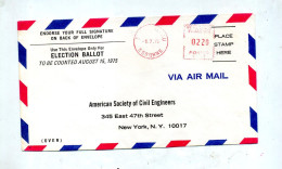 Lettre Election Machine ? Essonne + New York Tarif Zero - Maschinenstempel (Sonstige)