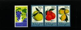 CYPRUS - 1974  FRUITS  SET  MINT NH - Ungebraucht