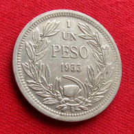 Chile 1 Peso 1933 Chili  #1 W ºº - Chile