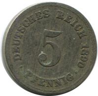 5 PFENNIG 1890 A GERMANY Coin #DB253.U.A - 5 Pfennig