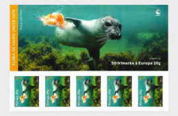 Norway Norvege Norwegen 2024 Europa CEPT Underwater Fauna And Flora High Strip Waith Label Of 5 Stamps MNH - Blocks & Kleinbögen