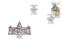 FDC 1000 Czech Rep.200 Years Of The National Museum In Prague 2018 Heraldic Lion Whale Ammonite Kelt Sculpture - Museen