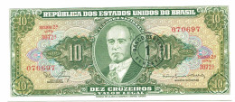 BRASIL 1 CENTAVO ON 10 CRUZEIROS 1963 SERIE3072A UNC Paper Money #P10834.4 - [11] Local Banknote Issues