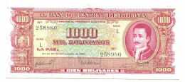 BOLIVIA 1000 BOLIVIANOS 1945 SERIE L AUNC Paper Money Banknote #P10806.4 - [11] Local Banknote Issues