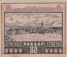 80 HELLER Stadt LEONDING Oberösterreich Österreich Notgeld Banknote #PI238 - Lokale Ausgaben