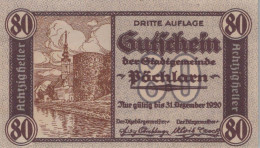 80 HELLER 1920 Stadt PoCHLARN Niedrigeren Österreich Notgeld Banknote #PE358 - Lokale Ausgaben