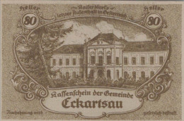 80 HELLER 1920 Stadt ECKARTSAU Niedrigeren Österreich Notgeld Banknote #PI342 - Lokale Ausgaben