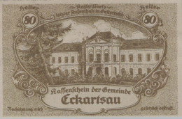 80 HELLER 1920 Stadt ECKARTSAU Niedrigeren Österreich Notgeld Banknote #PE947 - Lokale Ausgaben