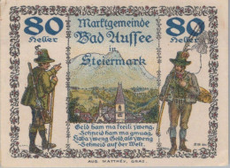 80 HELLER 1920 Stadt BAD AUSSEE Styria Österreich Notgeld Banknote #PF127 - Lokale Ausgaben