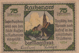 75 PFENNIG Stadt RATHENOW Brandenburg UNC DEUTSCHLAND Notgeld Banknote #PH314 - Lokale Ausgaben